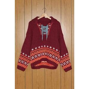 Kimchi Blue Urban‎ Outfitters Scout Lace Up Chunky Oversized Sweater Sz XS